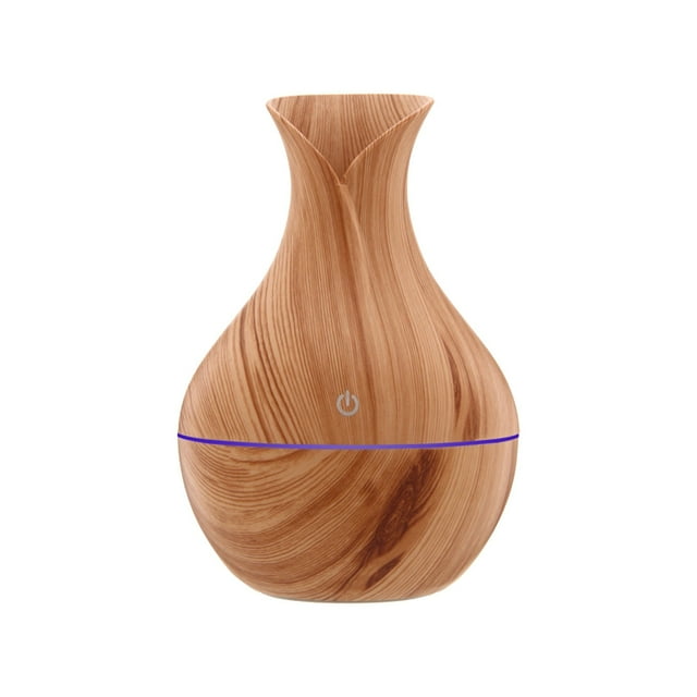 Humidifier For Home Room And Bathroom Aroma Diffuser With Wood Grain Design Operation Durable ABS Material Versatile Moisturizer For Comfortable Living Space Warm Air Humidifiers Small Compact Wipes