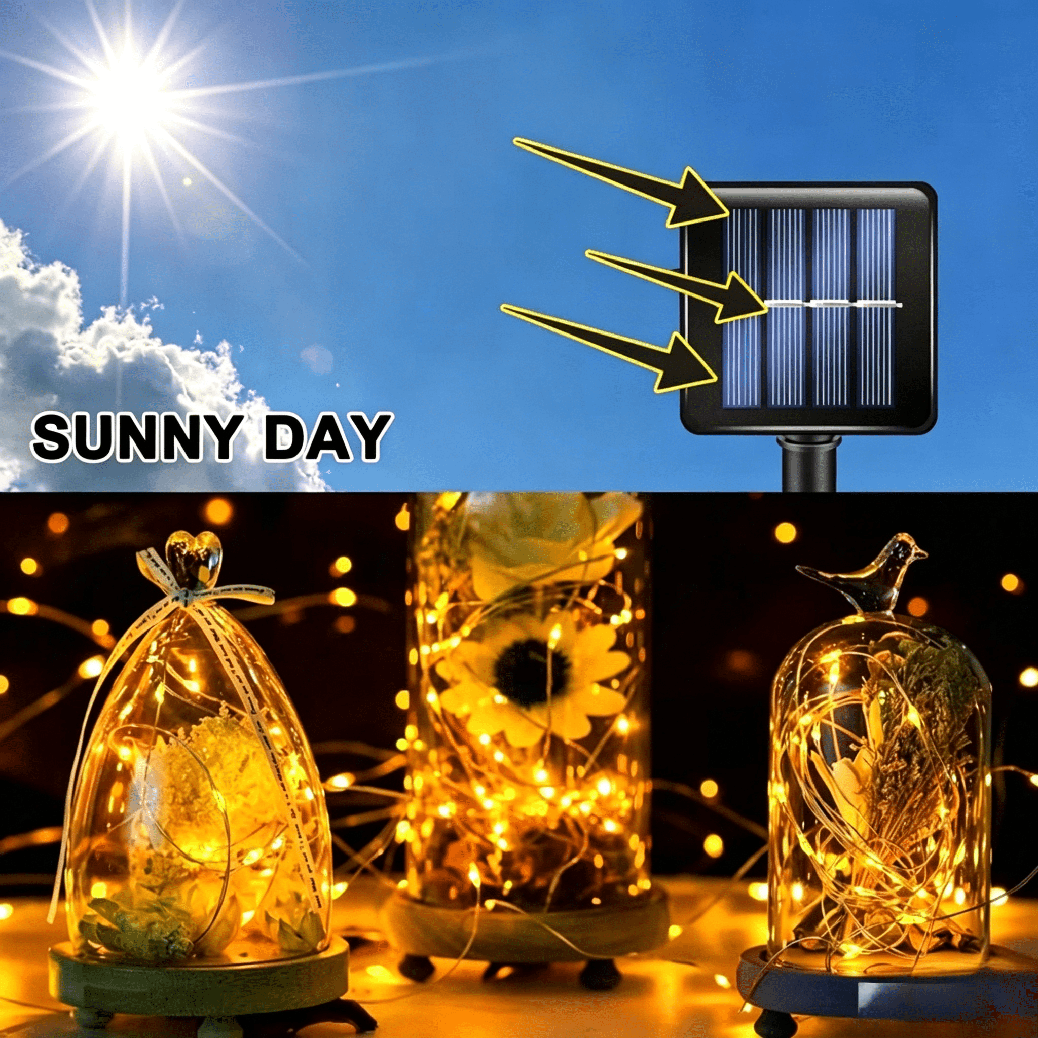2 Packs White Solar Fairy Lights, Each Pack Contains 110 Led Solar String Lights, Ip65 Waterproof Copper Wire, 8 Modes Of Solar Fairy Lights, For Garden, Courtyard, Tree, Wedding, Christmas