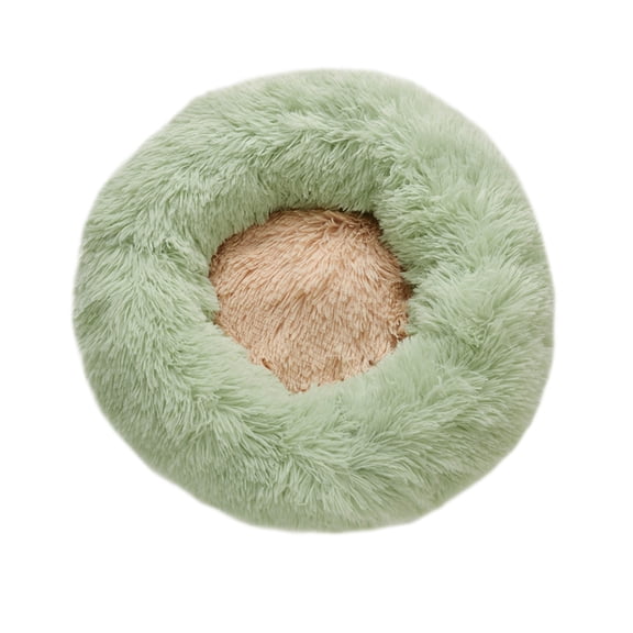 Cheapark Soft Plush Round Pet Bed Cozy Snooze Bed For Cats Small Medium Dogs Washable Non Slip Bottom Indoor Sleeping Nest