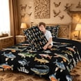 thumbnail image 4 of meiyoeat Cute Pike Fish Full Size Comforter Sets For Boys,Black Watercolor Print Bedding Comforter Set Kids,Black Reversible,3pcs, 4 of 7