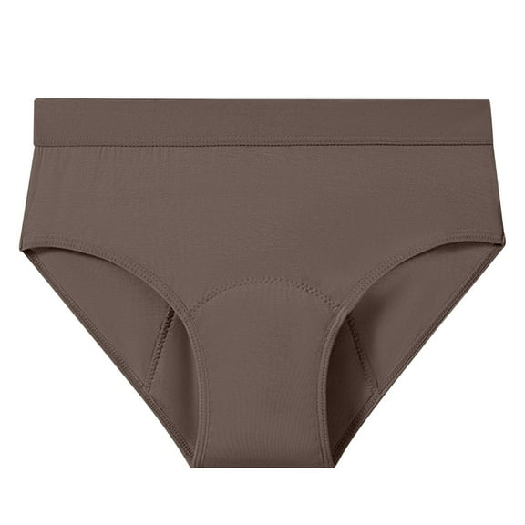 Daznico Womens Underwear - Women's Plus Size Solid Color Multilayer Absorbent Underwear Breathable Leakproof Menstrual Panties - Panties for Women,Color:Coffee,Size:S
