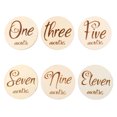 thumbnail image 1 of Shisuyan Wood Milestone Cards Khaki 1 Set 3.93X3.93Inch, 1 of 8
