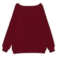 thumbnail image 4 of Sweatshirts for Women Solid Color Sweatshirt Women's Off Shoulder Sweatshirt Casual Long Sleeve Pullover Tops For Daily Wear Comfortable Soft Stretchy Pure Color Loose Fit Spring Fall Winter Fashion, 4 of 4
