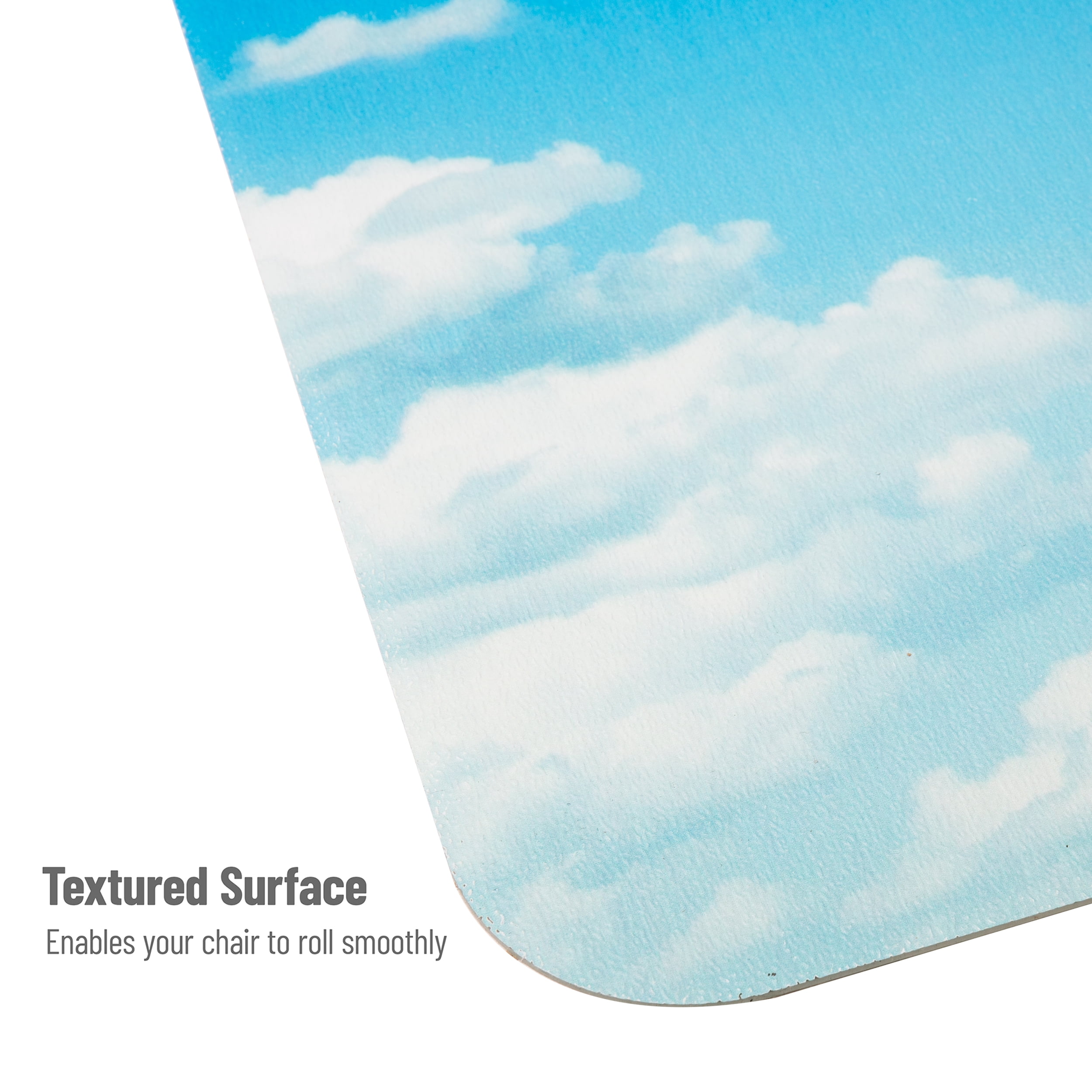 Mind Reader Office Chair Mat for Hardwood Floors, Polycarbonate, 47.25"L x 35.5"W x 0.125"H, Blue