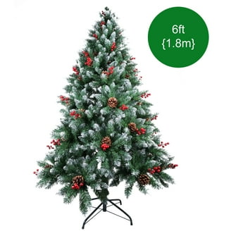 Segmart 7' Pine Artificial Christmas Tree, White Snow Flocked