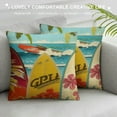 thumbnail image 3 of PHYHOO Throw Pillow Cushion Cover, Beach on The Sand Exotic Sport Vintage Style, Decorative Square Accent Pillow Case, Blue Mustard White, 3 of 5