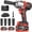 Red, variant on 1/2 Inch Brushless Cordless Impact Wrench 1200N m 900Ft lbs 2x4 0Ah Batteries 3 Speed LED Light Car Tire Repair Tool