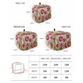 thumbnail image 3 of Pink Red Spring Floral Toaster Cover 2 Slice, Summer Botanical Tulip Vintage Dustproof Bread Machine Oven Cover with Storage Pockets, Fits Most Kitchen Toasters Protector, 3 of 5