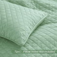 thumbnail image 4 of Exclusivo Mezcla California King Quilt Set, 3-Piece Lightweight Oversized King Quilts Soft Bedspreads Bed Coverlets, Mint Green, 112"x104", 4 of 8