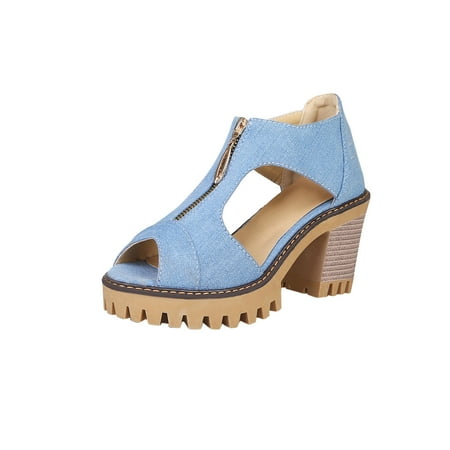 

KBKYBUYZ Basisable Denim And Artificial Leather Microfiber High Heel Women s Shoes Size 35-43 Comfortable Elegant Shoes