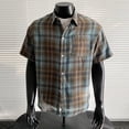 thumbnail image 5 of Yertdoel Mens Button Down Shirt Plaid Print Short Sleeve Lapel Neck Shirts with Pocket Soft Comfortable Breathable Hawaiian Beach Vacation Summer Outdoor Casual Shirt, 5 of 5