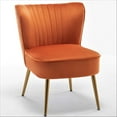 thumbnail image 3 of Uspridefurniture Sauter 23.2" Wide Mid-Century Modern Microfiber Accent Chair, Orange Red, 3 of 5