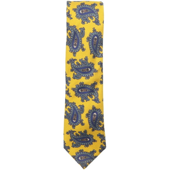 Altea Milano Cravate en Soie pour Homme Yellow / Blue Paisley - One Size