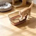 thumbnail image 6 of Semi-Enclosed Small Cat Litter Box, High Sides Odor Cat Litter Pan with Cat Scooper, Top Entry Cat Litter Box, Detachable Easy Clean, Cat Necessities 17.72×11.81x3.94 Inch (Pink), 6 of 6