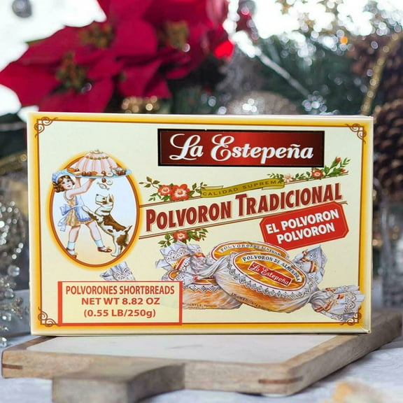 La Estepeña Traditional Polvoron Spanish Shortbread Cookies 8.8 ounces (250 grams)