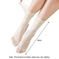 thumbnail image 3 of Elegant Lace Five-Toe Socks for Women - Thin, Breathable, Hollow Out, Ruffle Trim, Crew Length, College Style Fashion, 3 of 7