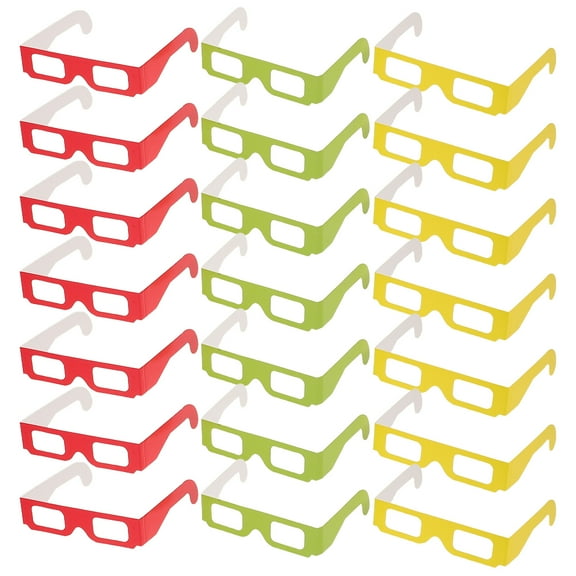 RENACLIPY 3D Glasses with Vibrant Light Effects, Assorted Color Paper Frames for Parties and Events
