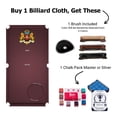thumbnail image 2 of Simonis 860 Pool Table Cloth Replacement Kit for 8 FT Tables Includes Precut Bed and Rail Cloth, Horsehair Brush, Spots, and Chalk (Wine), 2 of 9