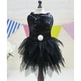thumbnail image 2 of Tangpan Beam Waist Christmas Pet Costume Dog Dance Skirt Satin Camp Party Dress(Black,XS), 2 of 7