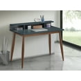 thumbnail image 2 of Roskilde Mid-Century Modern Wood Writing Desk with Hutch, 2 of 5