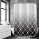 thumbnail image 3 of Cortina de ducha gris y blanca, diseño geométrico marroquí gris, moderna cortina de baño de lujo para decoración de bañera, tela impermeable, lavable a máquina, con 12 ganchos., 3 of 6