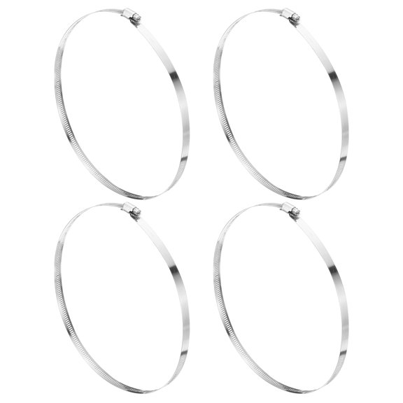 Uxcell Hose Clamp, 8 2/5" to 9 1/4" Adjustable Stainless Steel Worm Gear Hose Clamps for Fuel Line Plumbing, 4Pack