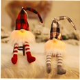 thumbnail image 4 of Decoración de gnomo de Navidad Enano de Navidad Decoración de luz LED Con volantes Rojo Negro Adornos de árbol de Navidad hechos a mano Regalos de juguetes para niños 2pcs Fokelyi ZYY-2530, 4 of 5