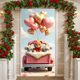 thumbnail image 5 of Pink Cherry Blossom Love Banner Red Heart Pattern Valentine Display Cute  Swing Design Heart Backdrop for Valentine's Day Anniversary Romantic Date, 5 of 8