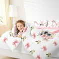 thumbnail image 4 of Homewish Bow Bowtie Ribbon Bedding Comforter Set,Colorful Flower Floral Twin Comforter Sets,First Letter M Bedding Set For Girls,Super Cozy Room Decor Reversible,2pcs, 4 of 8