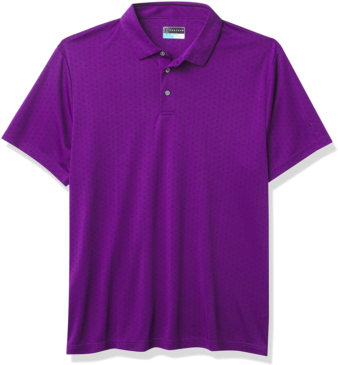 PGA TOUR Men’s Short-Sleeve Polo T-Shirt, Purple, Medium