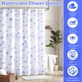 thumbnail image 3 of Floral Shower Curtain Botanical Print Fabric Shower Curtain with 12 Hooks, Waterproof Watercolor Vintage Farmhouse Bathroom Decor, 70.8" x 70.8", 3 of 8