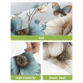 thumbnail image 4 of Teal Tulip Butterfly Bar Stool Covers Set of 6, Beige Turquoise Floral Blue Coastal Stretch Washable Bar Chair Covers with Backs, Removable Pub Counter Height Chair Cover for Kitchen Dining Room Cafe, 4 of 7