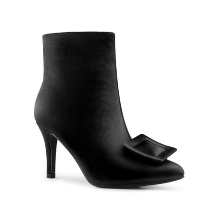

Allegra K Women s Pointed Toe Buckle Stiletto Heel Ankle Boots