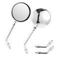 thumbnail image 1 of Espejos retrovisores universales de motocicleta Unique Bargains, espejo lateral ajustable, metal ABS, 1 juego, tono plateado cromado, forma redonda M10, 1 of 7