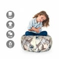 thumbnail image 2 of Hummingbird Storage Toy Bag Chair, Birds and Hibiscus Flowers Nostalgia Antique Design Classical Print, Stuffed Animal Organizer Washable Bag, Large Size, Teal Brown, by Ambesonne, 2 of 3