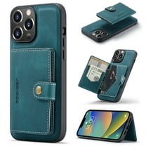 2 in 1 Detachable Wallet Back Cover for iPhone 14 Pro Max, Vintage Premium PU Leather Kickstand Case with Card Holder Pocket & Wireless Charging Slim Phone Cases Cover for iPhone 14 Pro Max,Blue