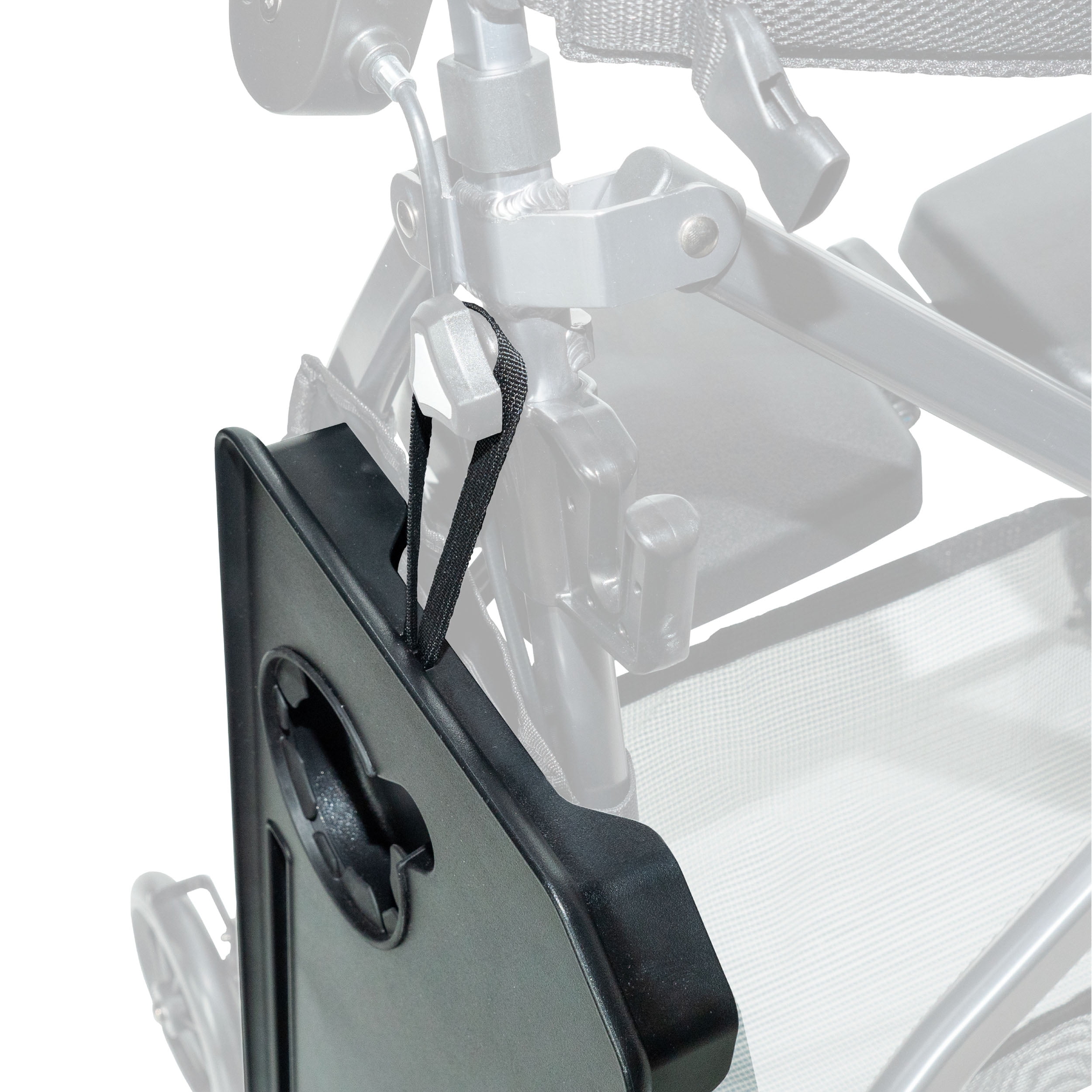Stander Walker Tray Accessory for Stander and Able Life Walkers and Rollators, Tray Table with Cup Holder, Tool-free Assembly, Black