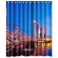 thumbnail image 1 of Cortina de ducha Impermeable ABPHQTO Singapur Casas Puentes Ríos Luces de hadas 150x180 cm, 1 of 2