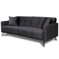 thumbnail image 1 of ViscoLogic SOFA2GO Velvet Convertible Sleeper Sofa/Sofa Bed 3-Seater (Black), 1 of 1