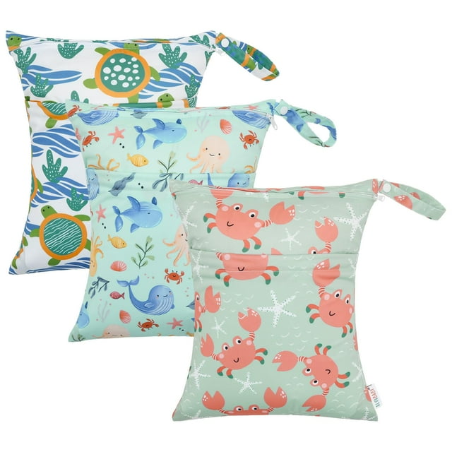 Bolsas de tela ALVABABY para pañales secos, 30 x 36 cm, impermeables