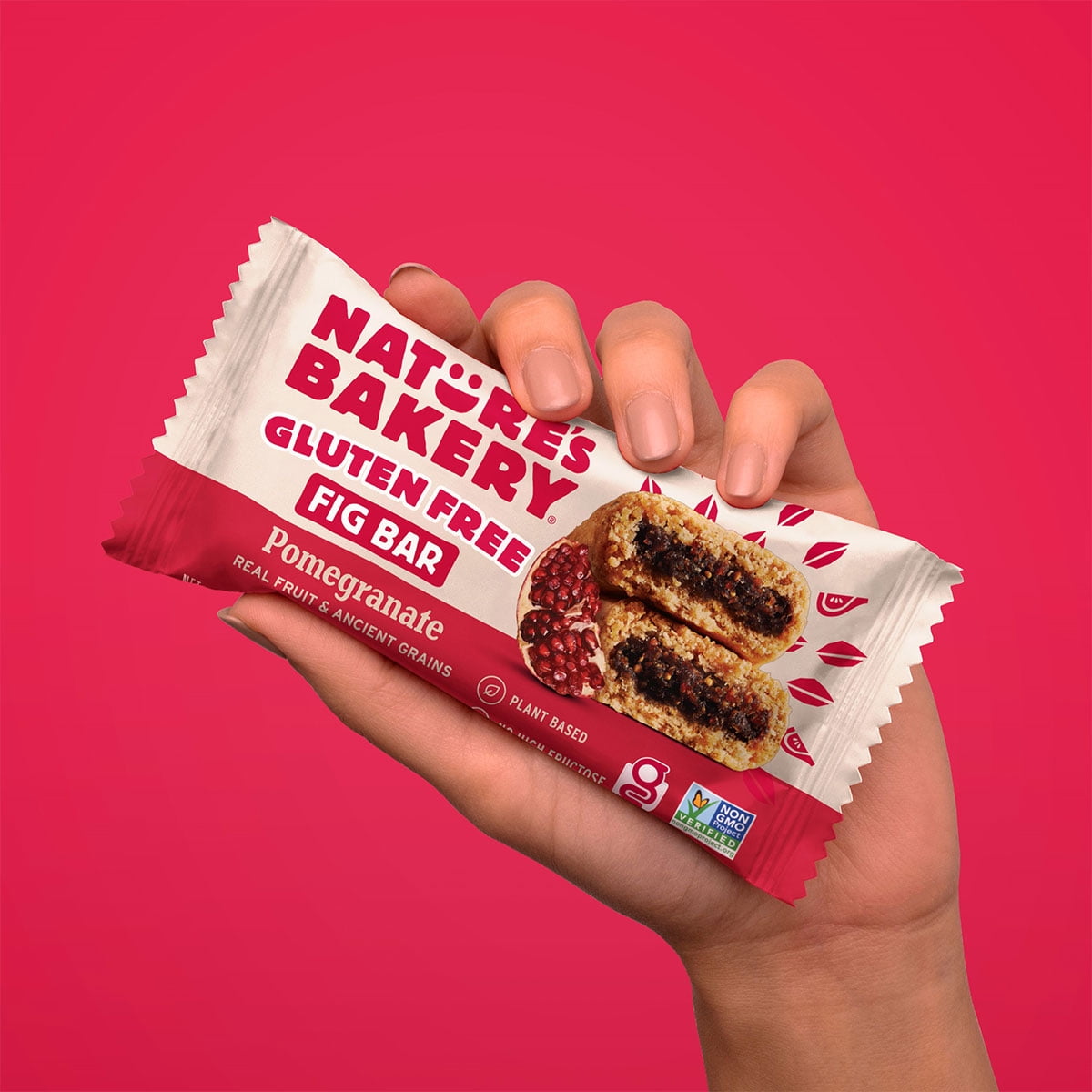 (3 pack) Nature's Bakery Gluten Free Pomegranate Fig Bars, 6 Twin packs, 2 oz Each