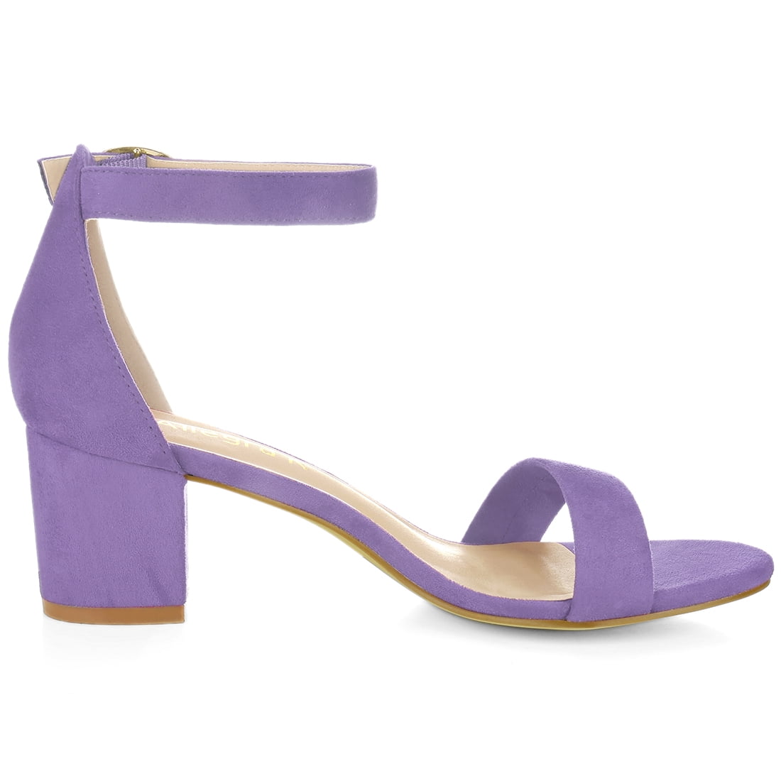 DARING DIVA Women's Open Toe Block Heel Ankle Strap Sandals Purple 7