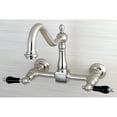 thumbnail image 2 of Kingston Brass KS1248PKL Duchess Wall Mount Bridge Kitchen Faucet, Brushed Nickel, 2 of 4