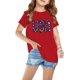 thumbnail image 2 of Vestido Corto de Verano Niños Niños Niñas Camiseta de Algodón Cuello Redondo Lindo Día de la Independencia Imprimir Top, 2 of 6