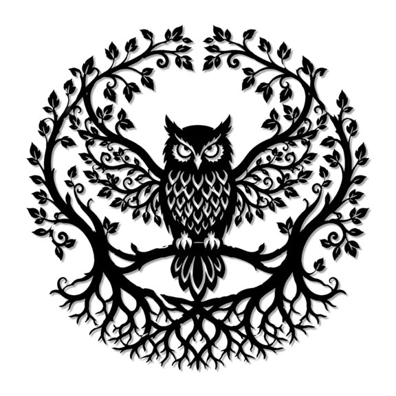 Owl In Tree Metal Wall Art Metal Outdoor Decor Metal Signs Wall Art Decor Modern Boho Wall Sculpture Stunning Home Decoration For Living Room Bedroom Office Stylish Artistic Wall Hangings