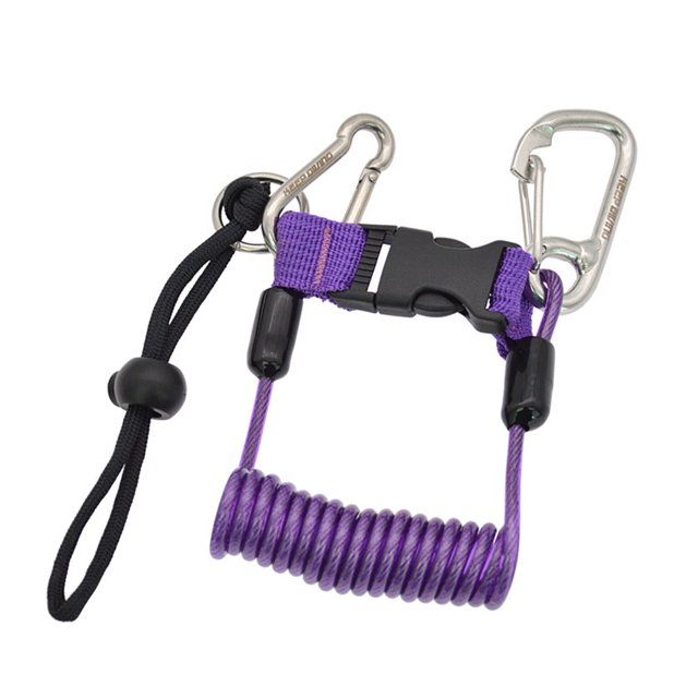 Cordón para cámara de buceo accesorios deportivos de acero inoxidable color morado
