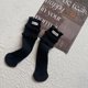 thumbnail image 5 of Calcetines de algodón a la moda para niños, medias hasta la pantorrilla de princesa para todas las estaciones, diseño de borde de flores para primavera y otoño, ropa infantil para niñas, 5 of 5