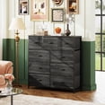 thumbnail image 2 of Dresser, Betcozy Storage Organizer with 9 Drawers for Bedroom, Chest of Drawer with Fabric Bin, Sturdy Metal Frame, Wood Top for Closet, Nursery,Black, 2 of 7