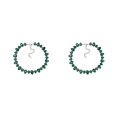 thumbnail image 1 of Qarigey Gargantilla en forma de gota de agua de cristal de lujo Colgante de cristal Collar de adorno de cuello elegante para compromiso Verde Verde 2piezas, 1 of 6