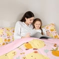 thumbnail image 4 of Erosebridal Yellow Funny Capybara Twin Comforter Sets,Cute Orange Pattern Bedding Set For Capybara Lovers ,Reversible Pink 2 Pieces, 4 of 7